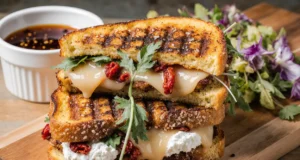 Delicious Roasted Pepper and Goat Cheese Melt |An Easy Lunch Idea