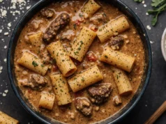 Creamy Garlic Beef Pasta |Easy Comfort Mea