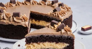 Decadent Chocolate Cake with Gooey Caramel