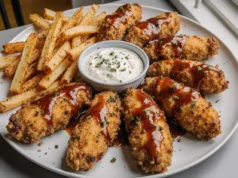 Crispy Fried Chicken with Cheesy Potato Wedges