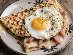 Easy Savory Breakfast Crêpes with Ham & Cheese