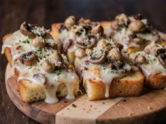 Crispy Cheesy Mushroom Toasts | Easy Appetizer