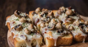 Crispy Cheesy Mushroom Toasts | Easy Appetizer