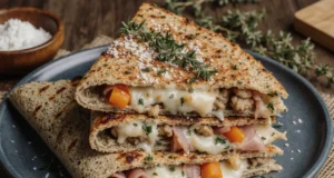 Easy Savory Pancakes with Ham & Cheese