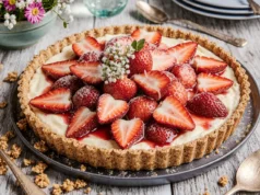 Fresh Strawberry & Cream Cheese Tart | Easy Dessert