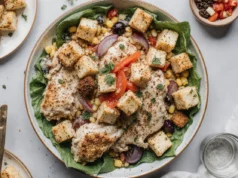 Crispy, Flavor Packed Chicken Salad with Croutons