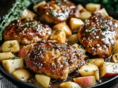 Honey Mustard Apple Chicken with a Savory Twist