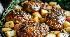 Honey Mustard Apple Chicken with a Savory Twist